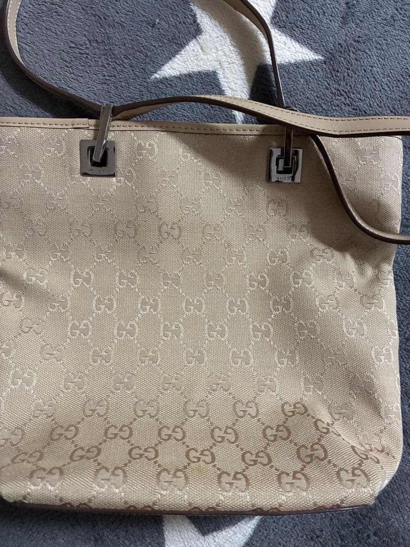 GUCCI ベージュ トートバッグ GGパターン