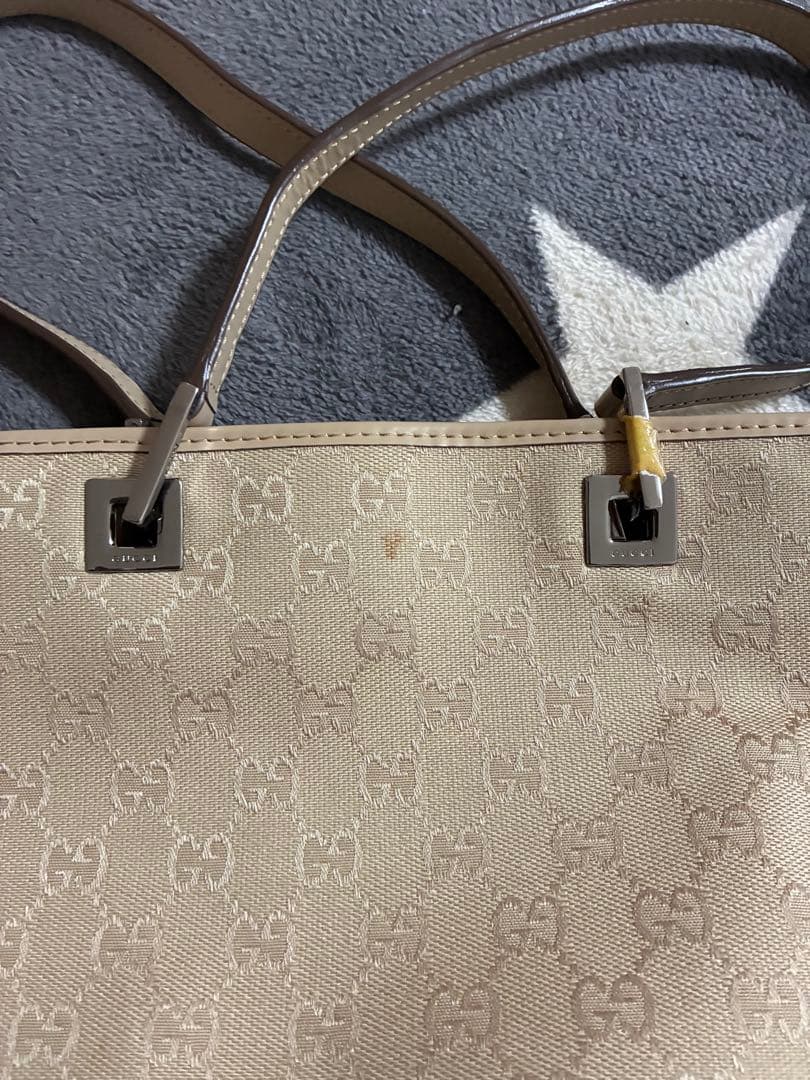 GUCCI ベージュ トートバッグ GGパターン