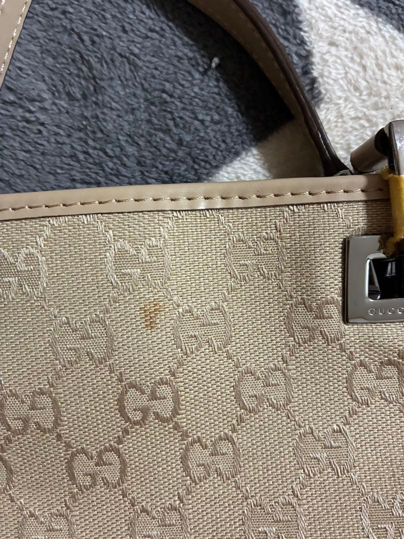 GUCCI ベージュ トートバッグ GGパターン