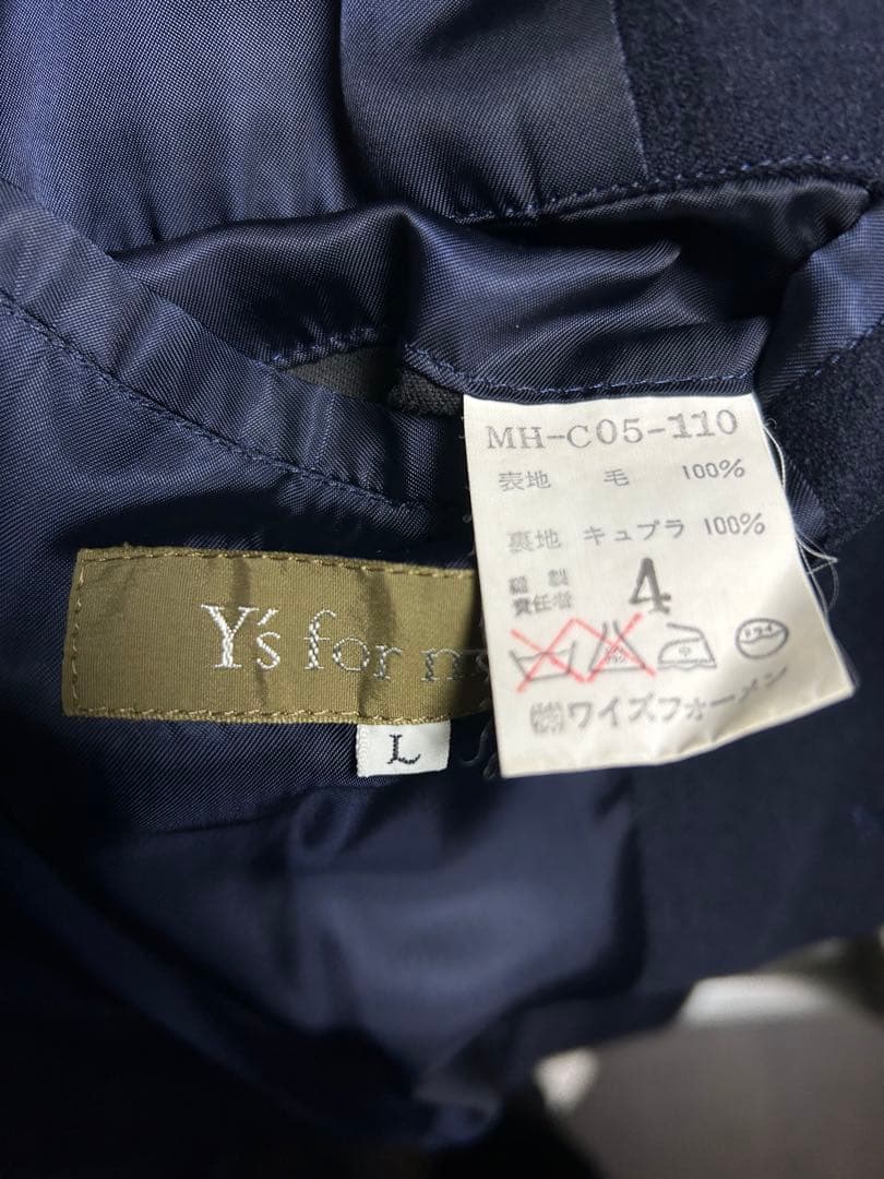 Y's for men チェスターコート ネイビー Lサイズ ヨウジヤマモト