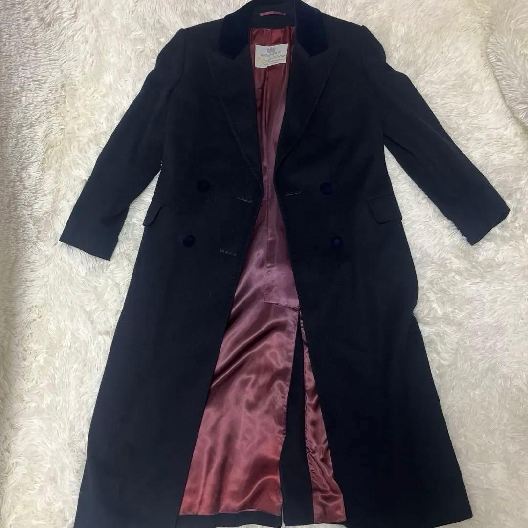 極上✨カシミヤ100%アクアスキュータムチェスターコート 113cm 超ロング丈