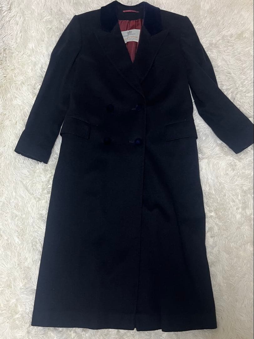 極上✨カシミヤ100%アクアスキュータムチェスターコート 113cm 超ロング丈