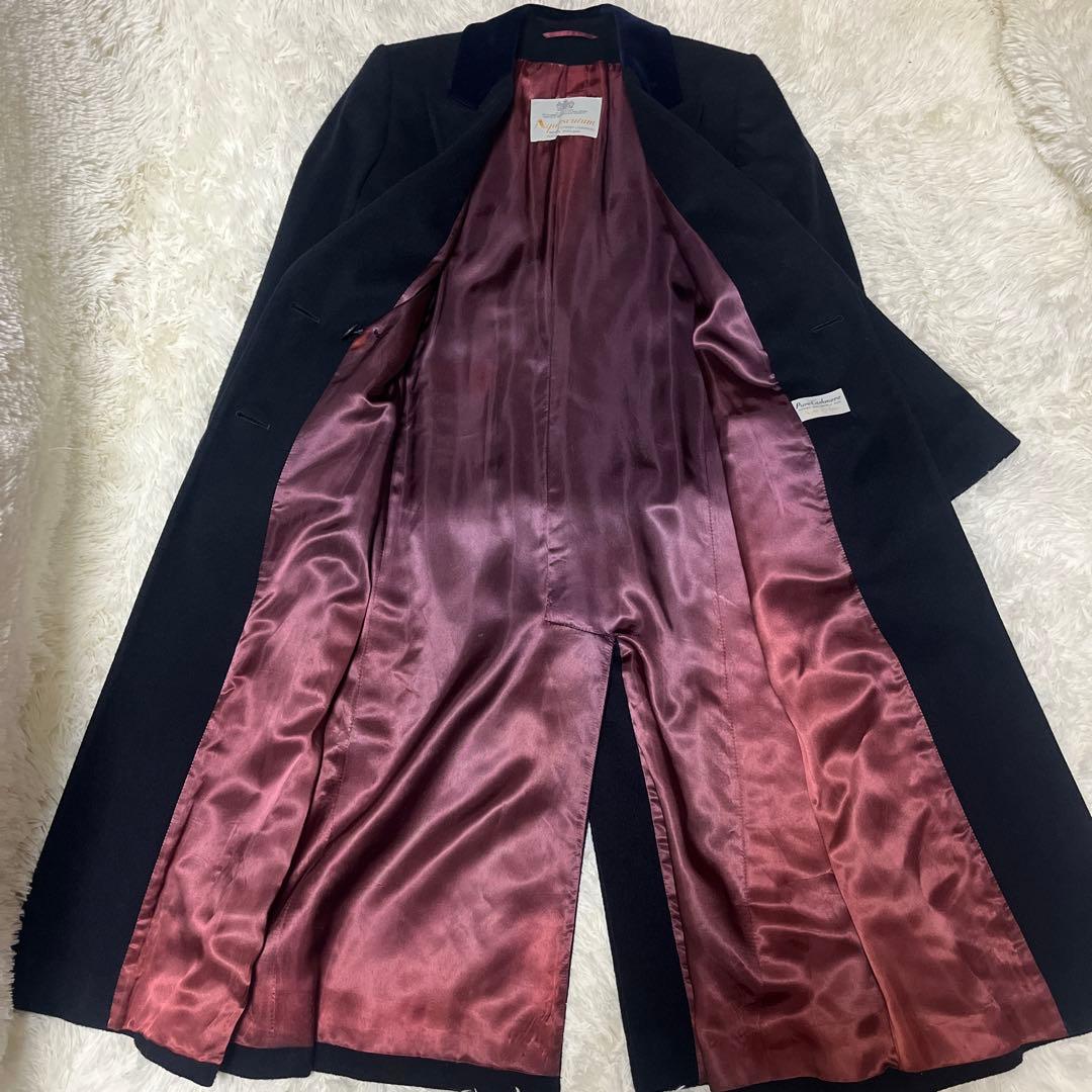 極上✨カシミヤ100%アクアスキュータムチェスターコート 113cm 超ロング丈