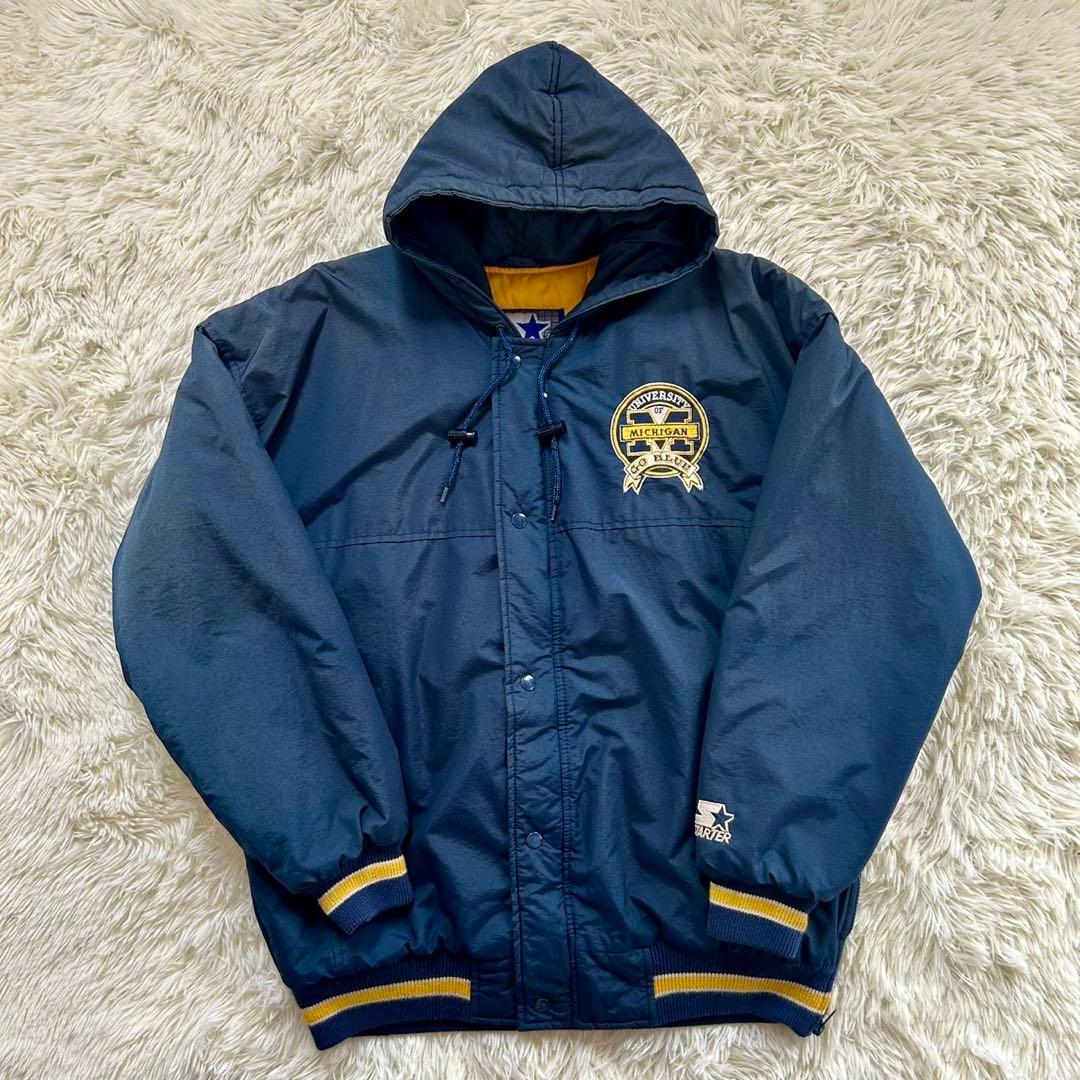 STARTER　フーディージャケット　ミシガン・ウルヴァリンズ　紺/黄　M