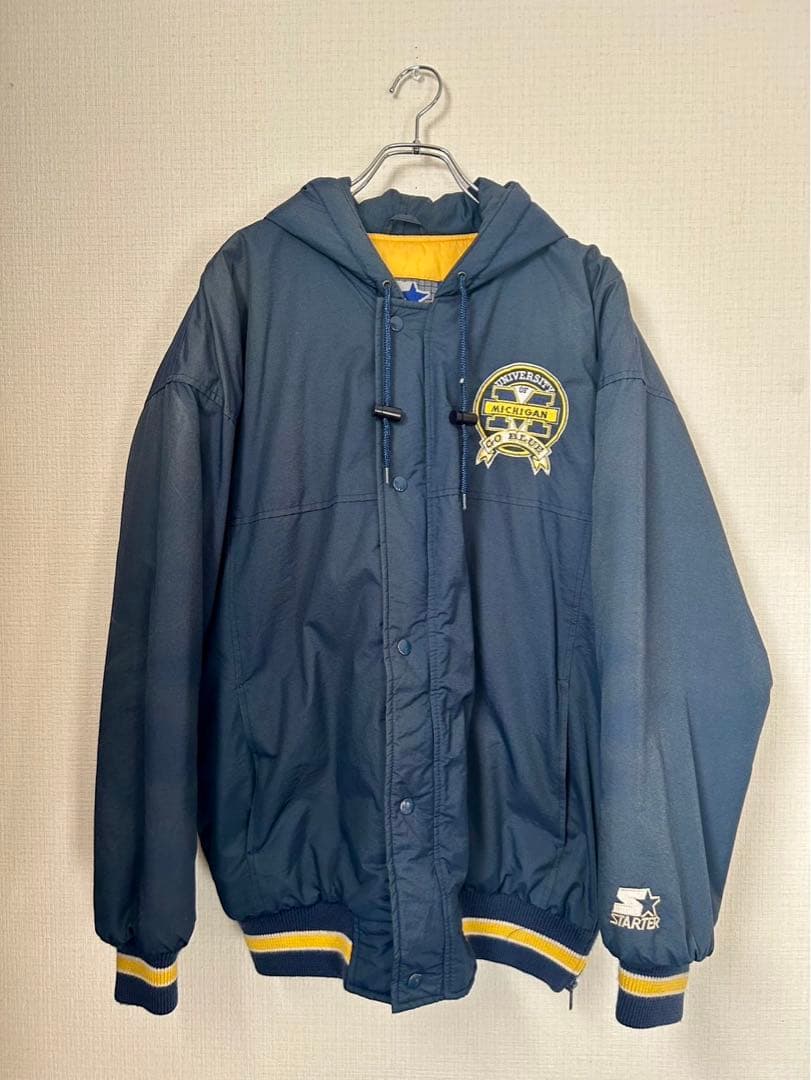STARTER　フーディージャケット　ミシガン・ウルヴァリンズ　紺/黄　M