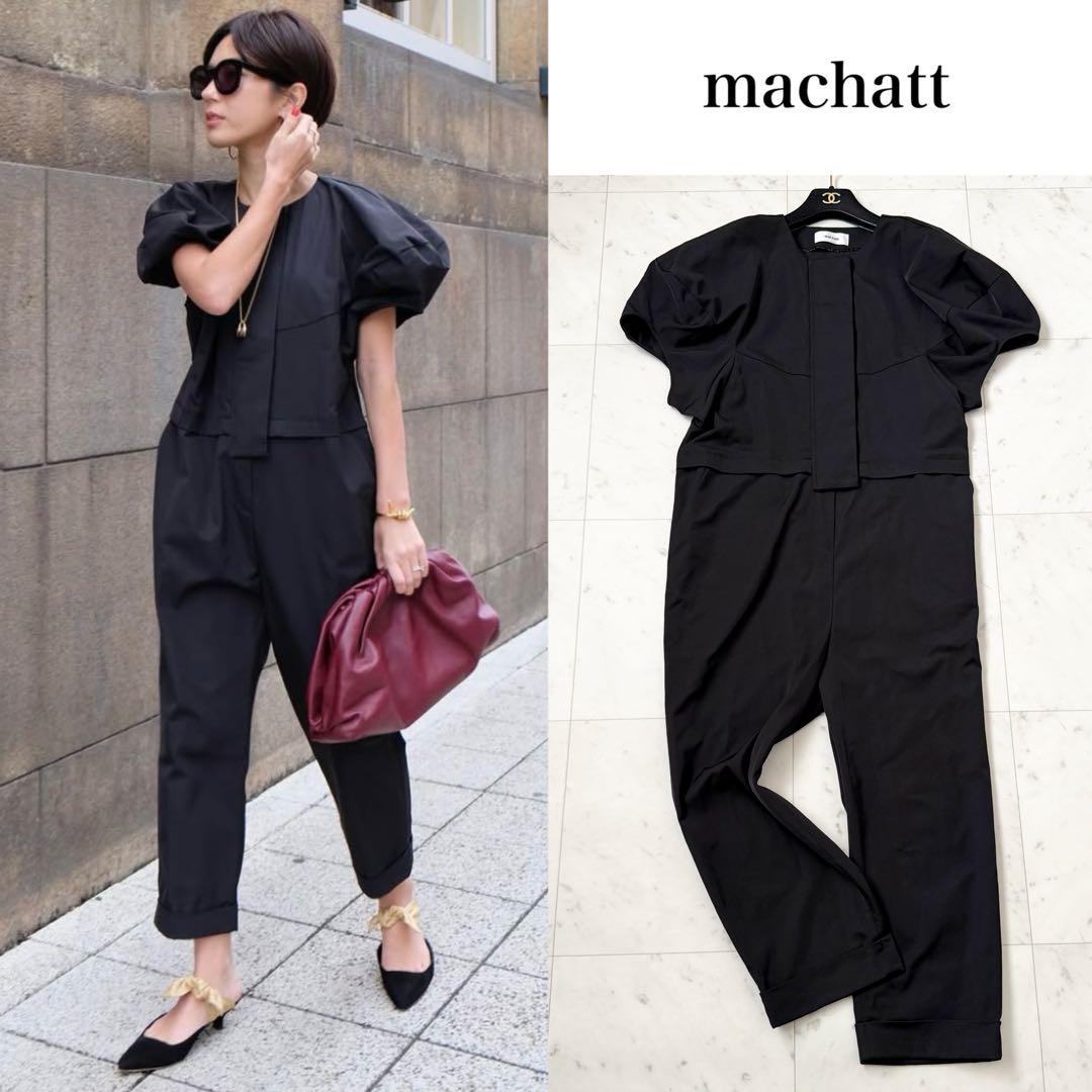 人気❤️マチャット machatt ボリュームスリーブオールインワン　ブラック