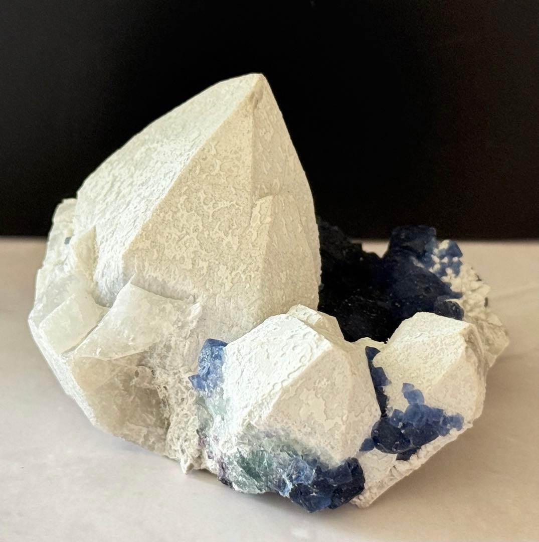 キャンドルクォーツ ブルーベリーフローライト 共生 クラスター 原石 天然石