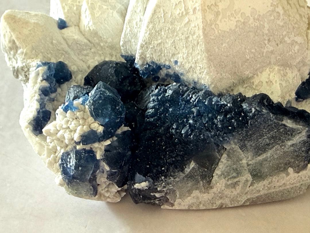 キャンドルクォーツ ブルーベリーフローライト 共生 クラスター 原石 天然石