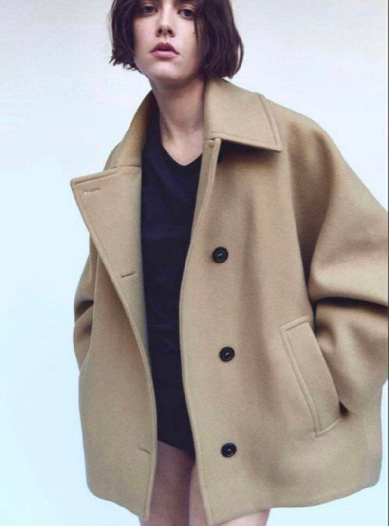 ZARA manteco ウールオーバーサイズショートコート