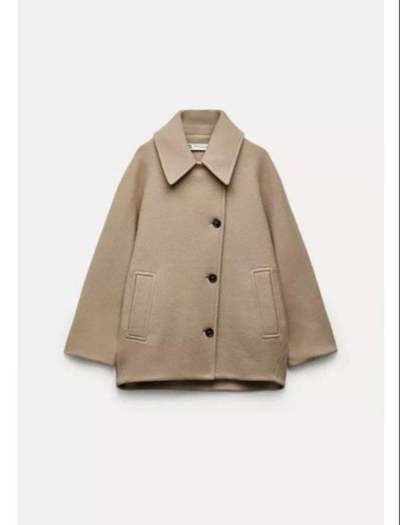 ZARA manteco ウールオーバーサイズショートコート