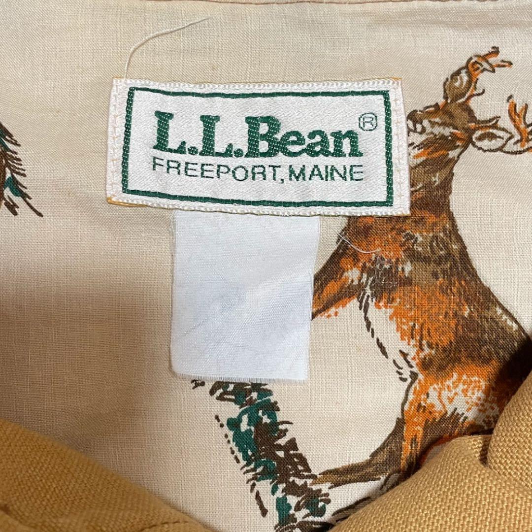 80s USA製 L.L.Bean ダックハンティングジャケット 動物柄 L