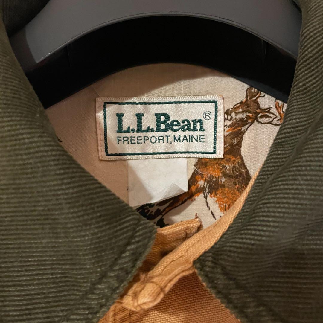 80s USA製 L.L.Bean ダックハンティングジャケット 動物柄 L