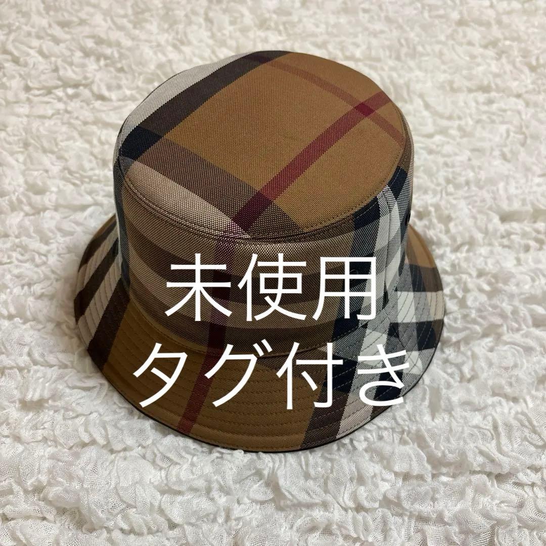 BURBERRY バケハ　チェック　帽子　タグ付き　美品