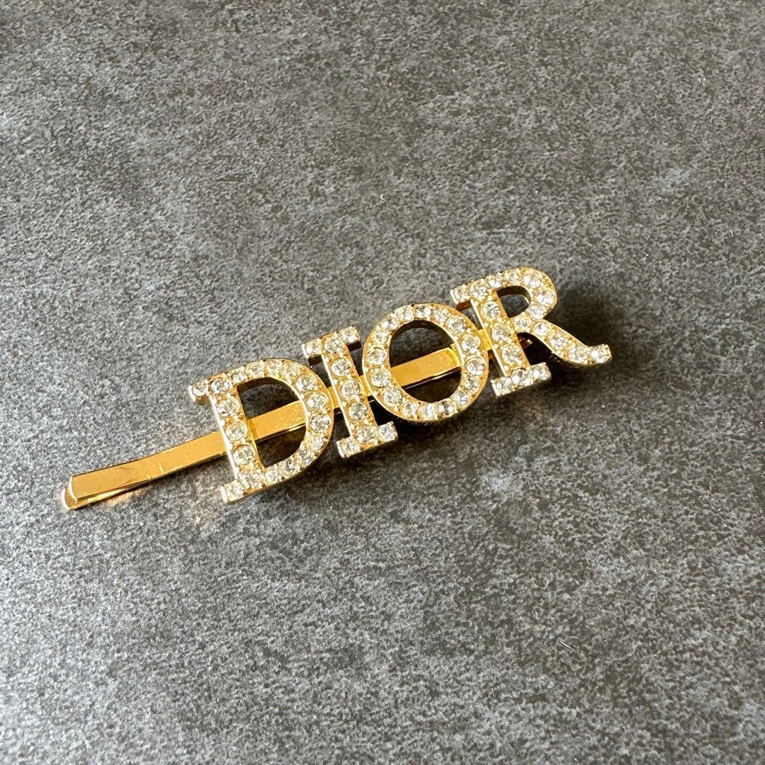 【美品】DIOR ロゴ ヘアピン ビジュー