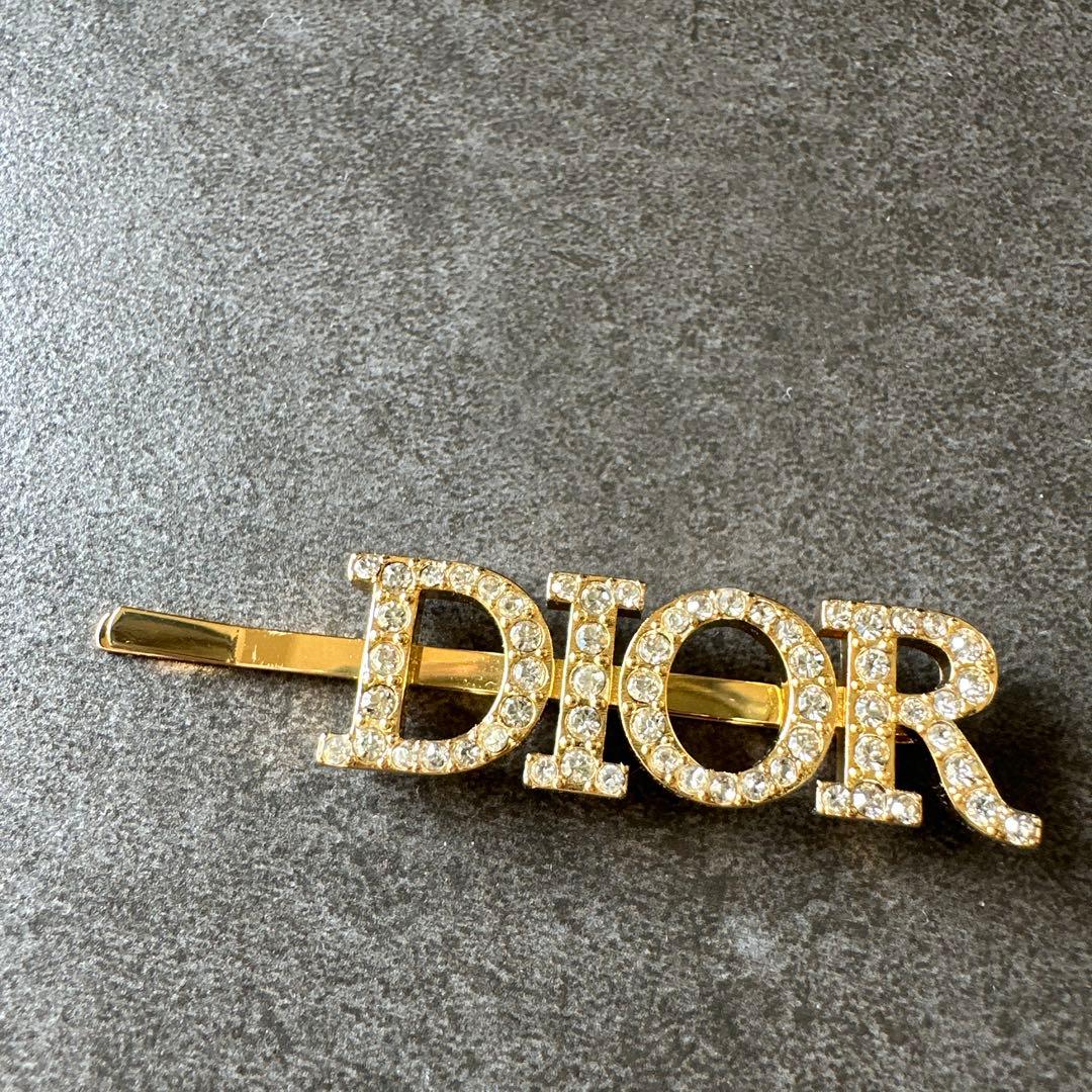 【美品】DIOR ロゴ ヘアピン ビジュー