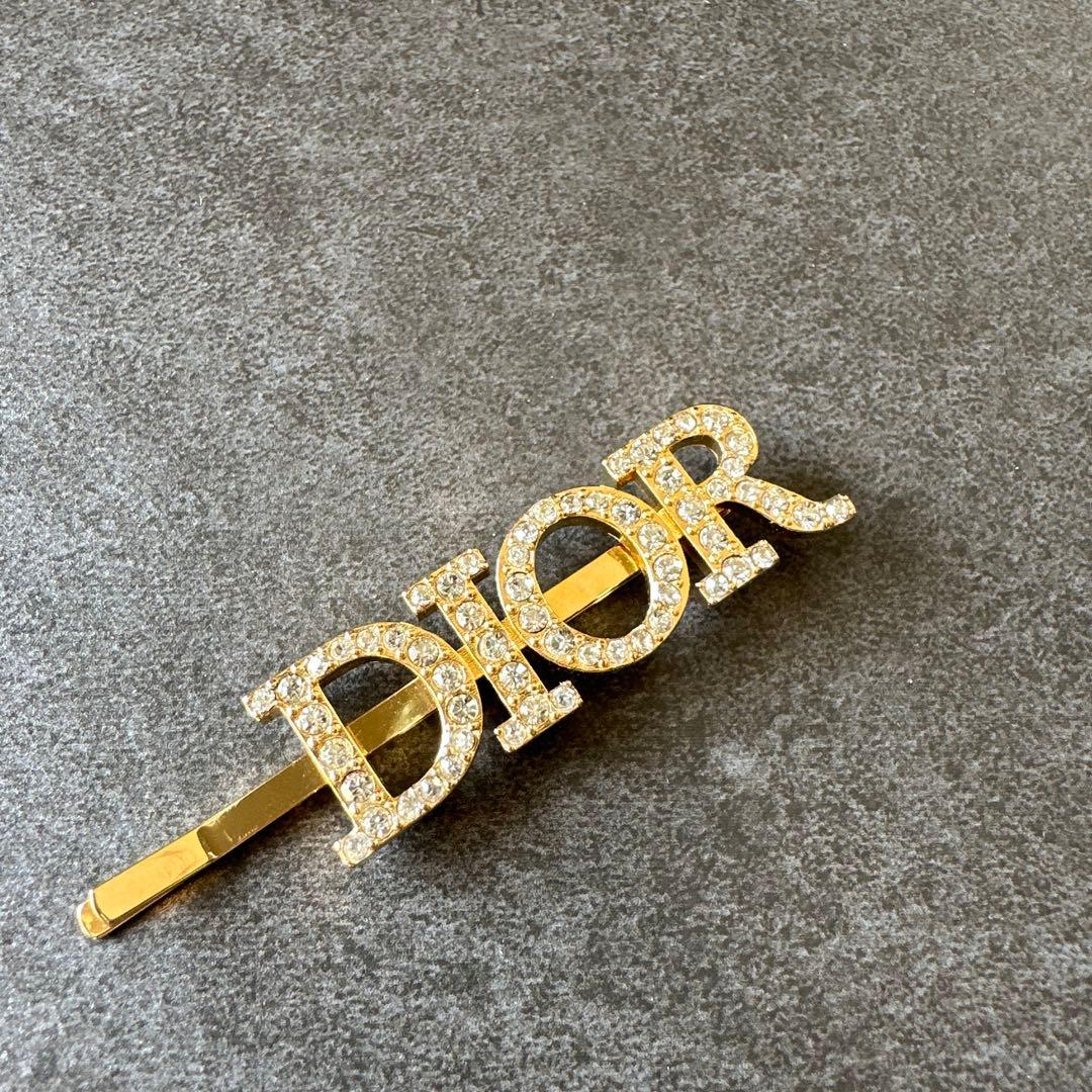 【美品】DIOR ロゴ ヘアピン ビジュー