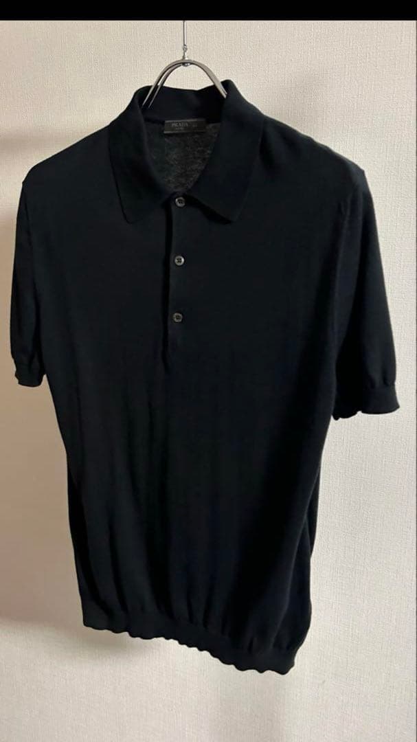トップス archive PRADA KNIT POLO SHIRT BLACK