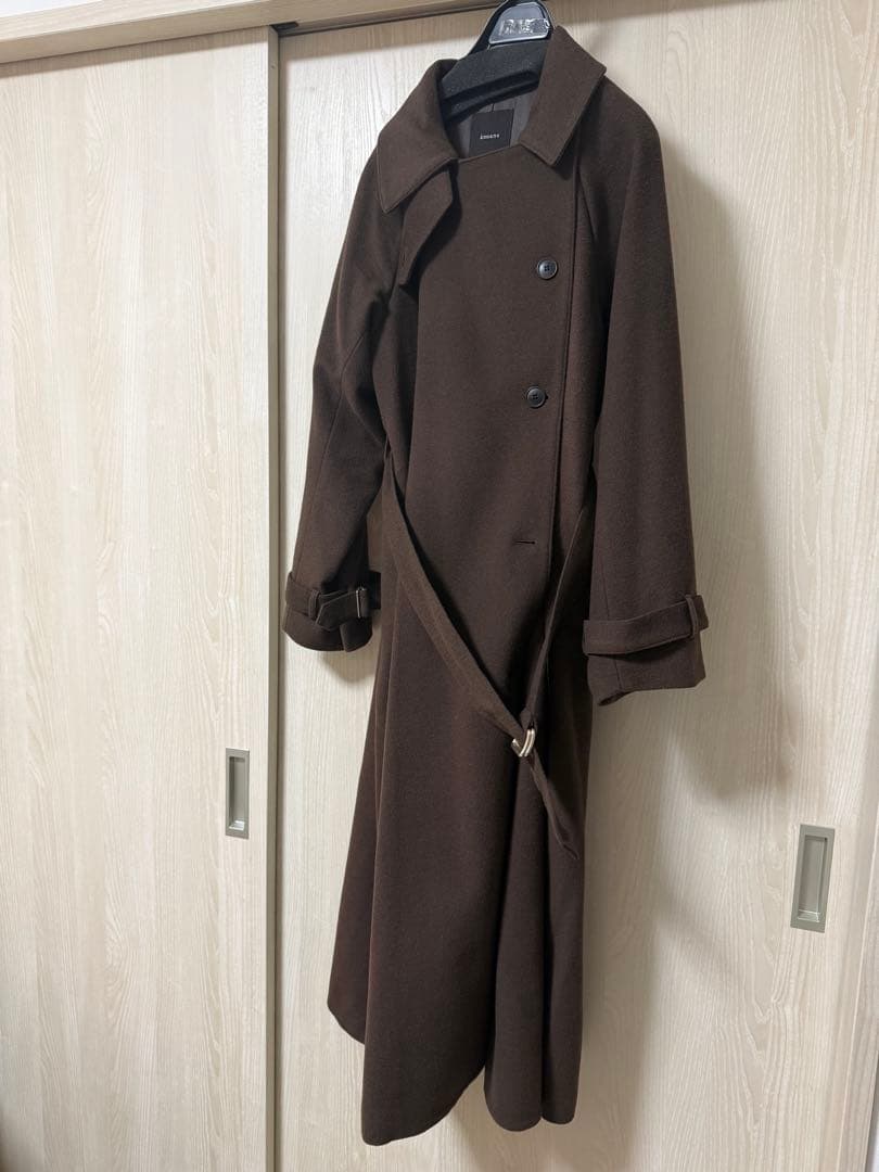 anuans アニュアンス ウールロングトレンチコート BROWN ブラウン