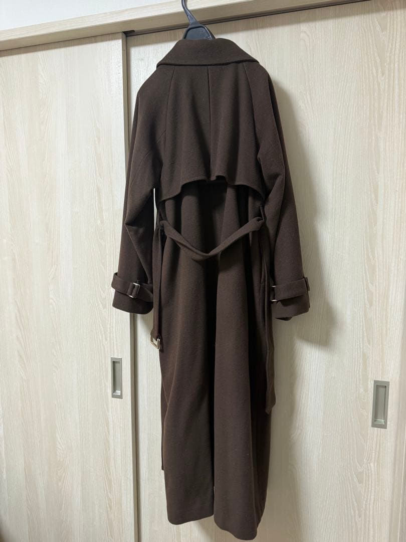 anuans アニュアンス ウールロングトレンチコート BROWN ブラウン