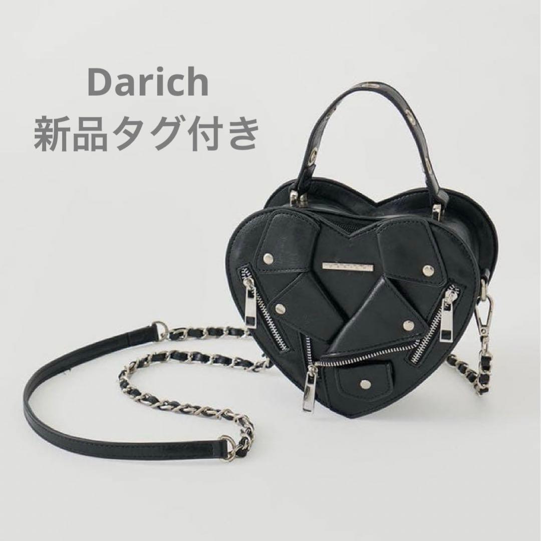 【新品タグ付き】Darich ライダースライクハートミニバッグ ブラック