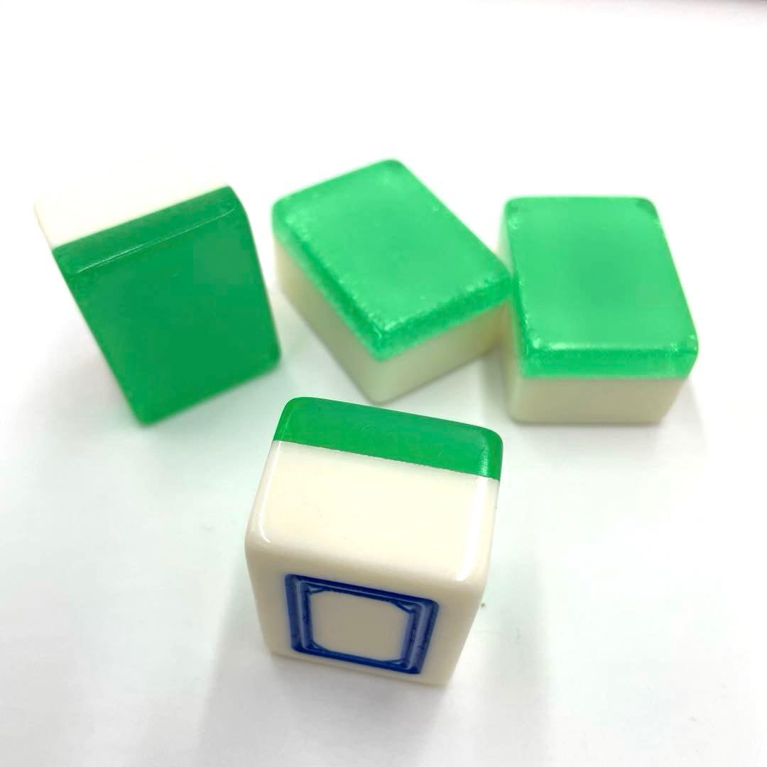 希少　7.5分麻雀牌　中国麻雀牌　デカ牌　ジャンボ牌　クリア　グリーン　ラメ