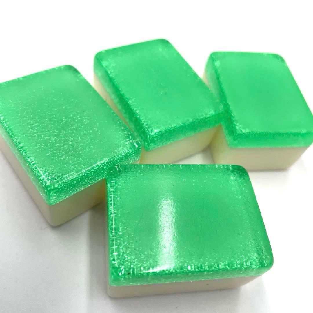 希少　7.5分麻雀牌　中国麻雀牌　デカ牌　ジャンボ牌　クリア　グリーン　ラメ