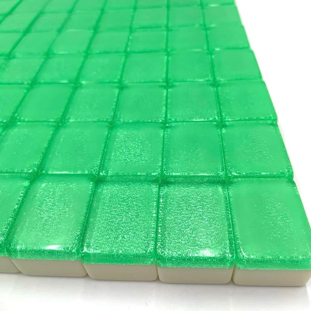 希少　7.5分麻雀牌　中国麻雀牌　デカ牌　ジャンボ牌　クリア　グリーン　ラメ