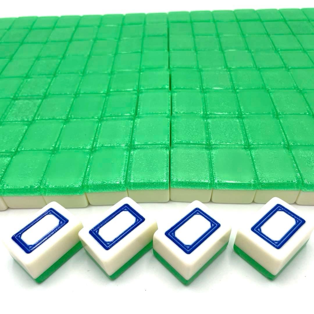 希少　7.5分麻雀牌　中国麻雀牌　デカ牌　ジャンボ牌　クリア　グリーン　ラメ