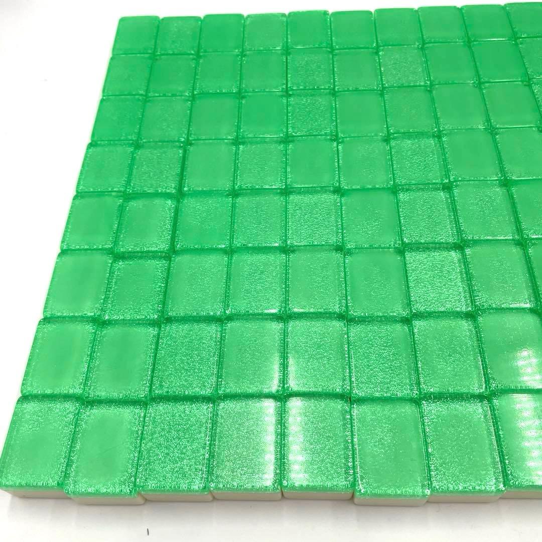 希少　7.5分麻雀牌　中国麻雀牌　デカ牌　ジャンボ牌　クリア　グリーン　ラメ