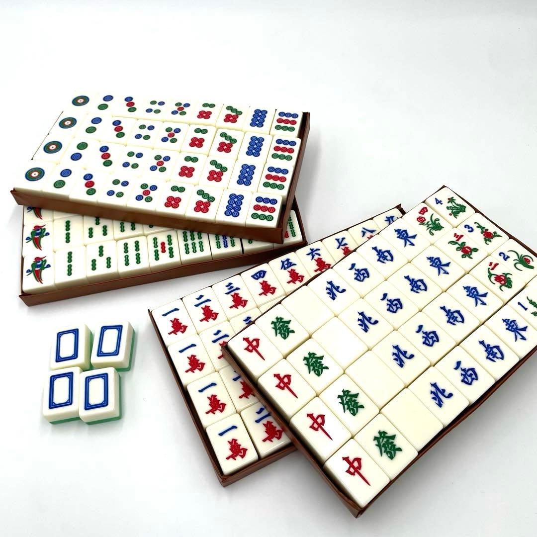 希少　7.5分麻雀牌　中国麻雀牌　デカ牌　ジャンボ牌　クリア　グリーン　ラメ