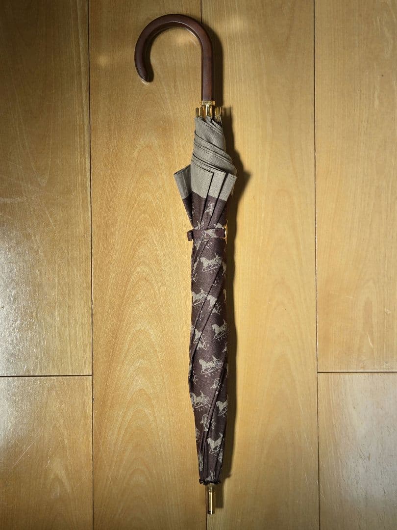 CELINE セリーヌ長傘 晴雨兼用傘 馬車ロゴ 総柄