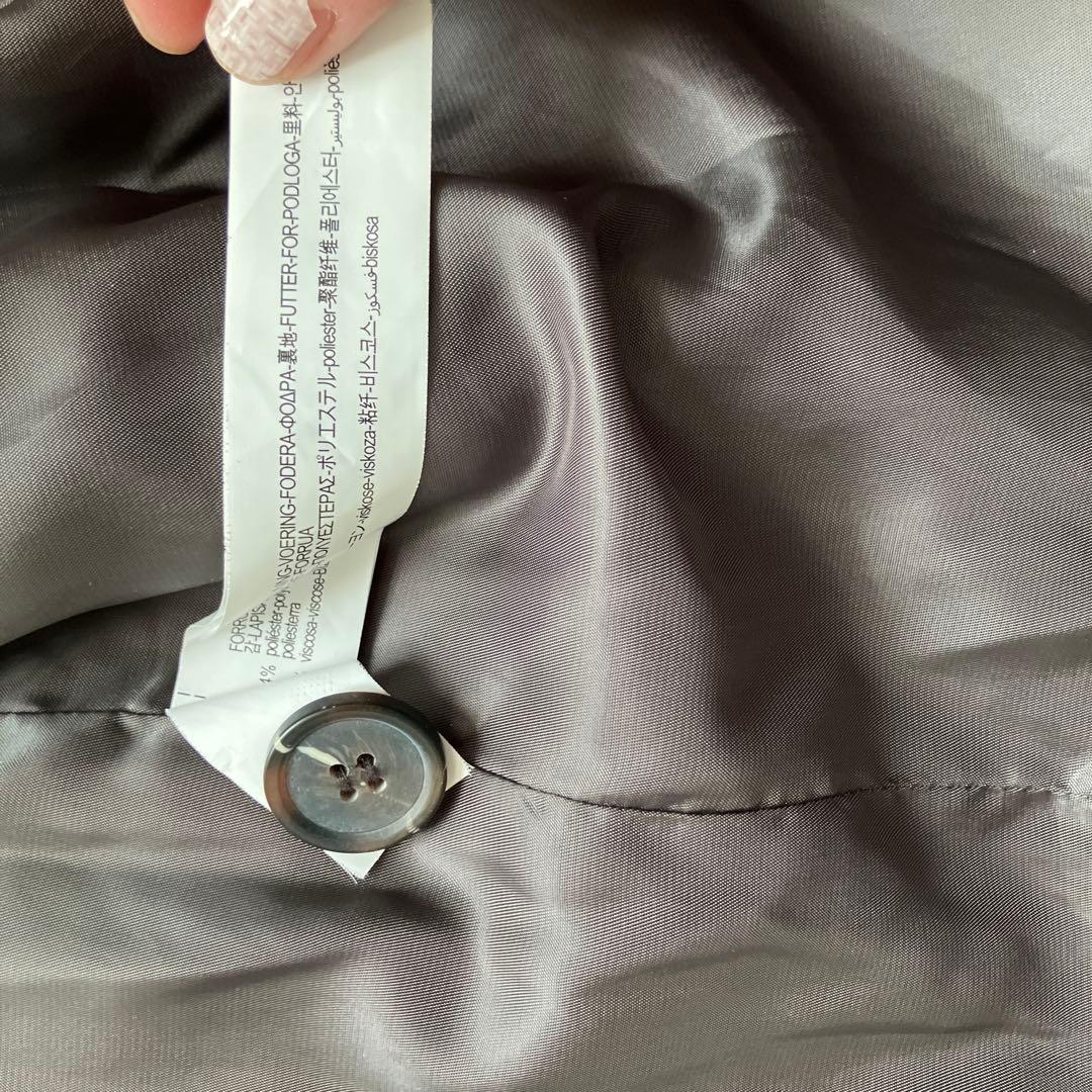 ZARA ボア ダブルブレストコート グレー S