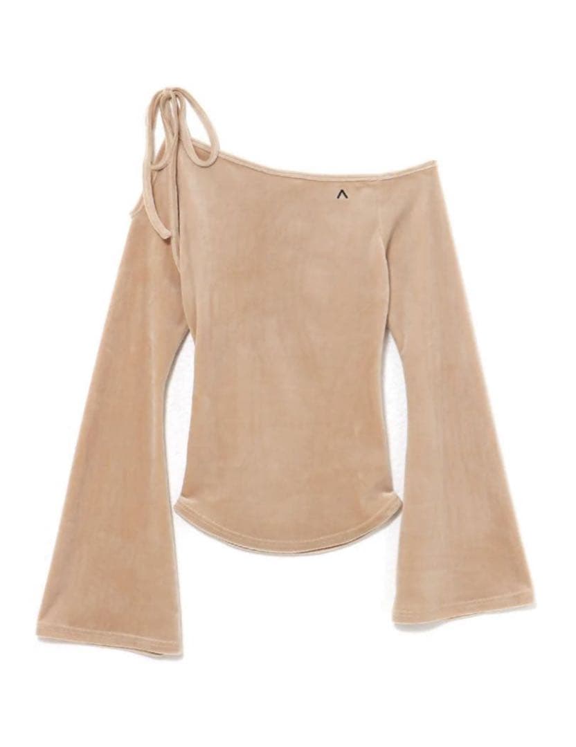 トップス andmary Ruth velour tops color beige