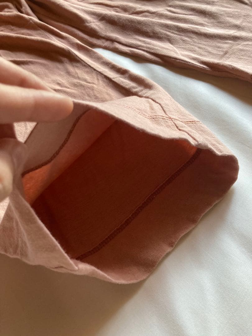 yinyang オールインワン コーラルピンク　ヨガ　オーガニックコットン