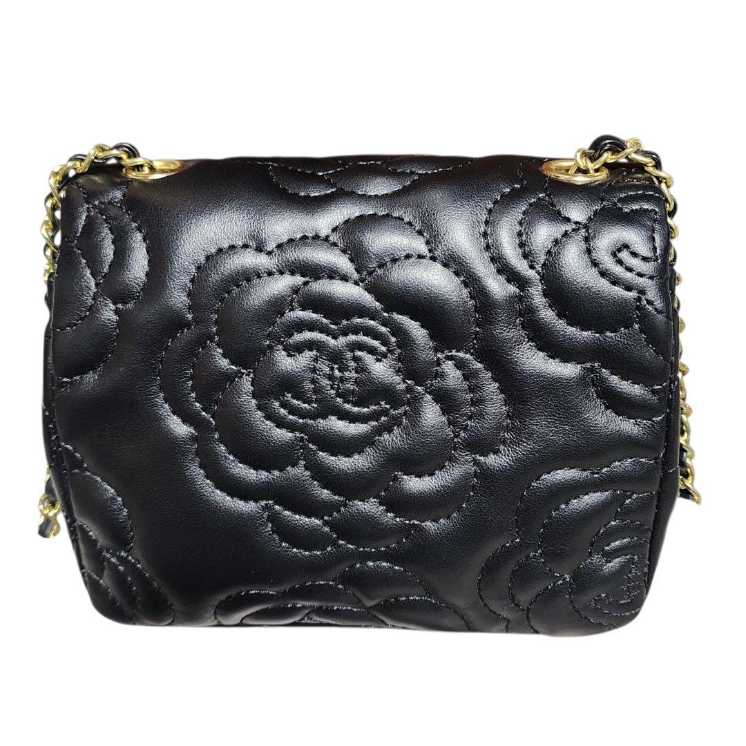 え*ー様 CHANEL　ショルダーバッグ　花柄　黒　ノベルティ