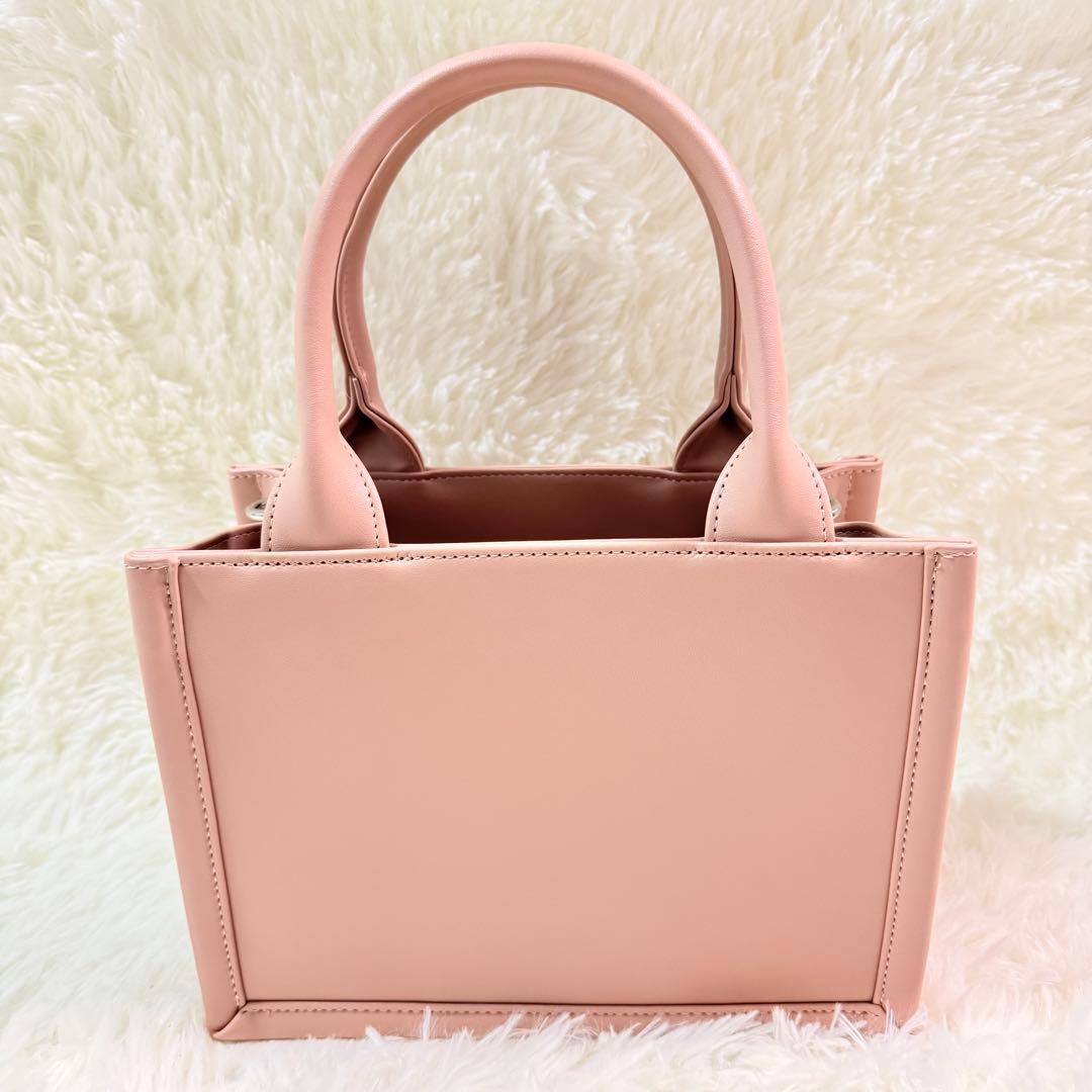 未使用品に近い❣️Darich ロゴショルダーレザーミニトートバッグ ピンク