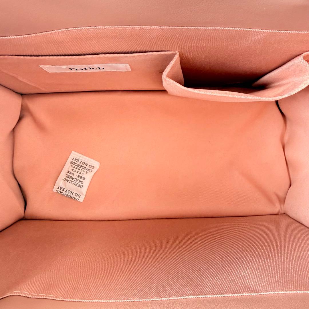 未使用品に近い❣️Darich ロゴショルダーレザーミニトートバッグ ピンク