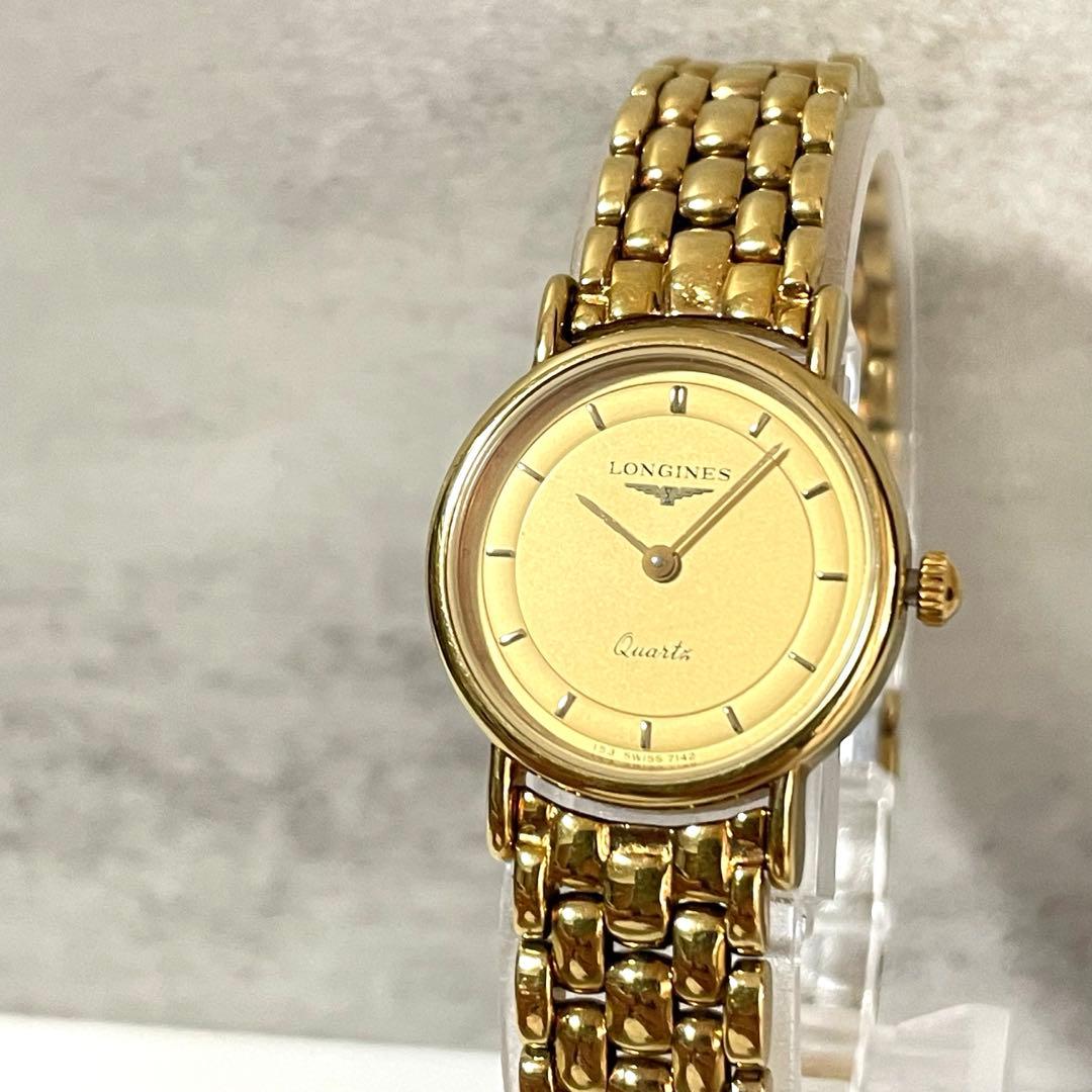 稼動品　LONGINES ロンジン　ラウンド　ゴールドベルト　腕時計