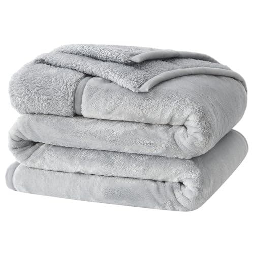 グレー フリース 二重構造高級ブランケット