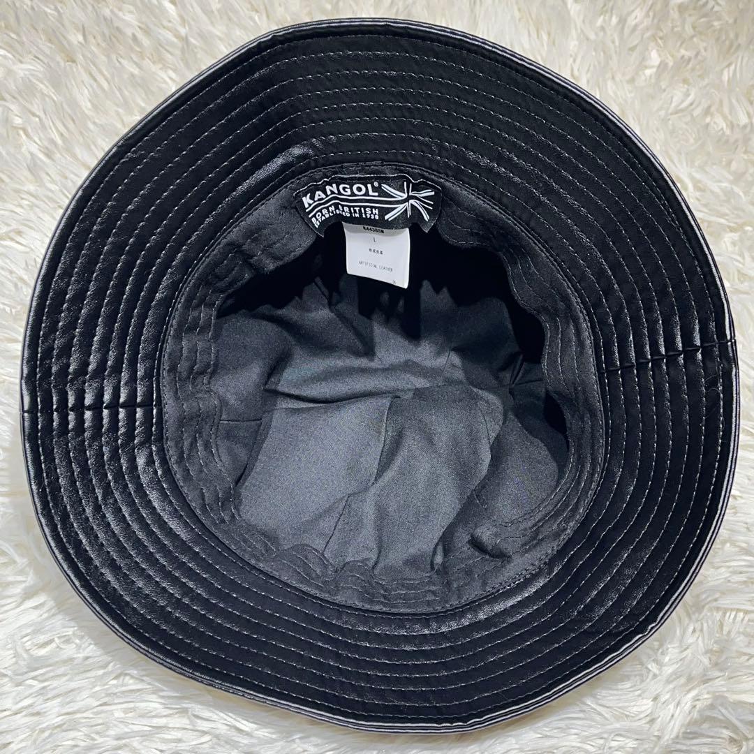 極美品☆KANGOL ベル型 バケットハット L 黒 金ロゴ 希少 ストリート
