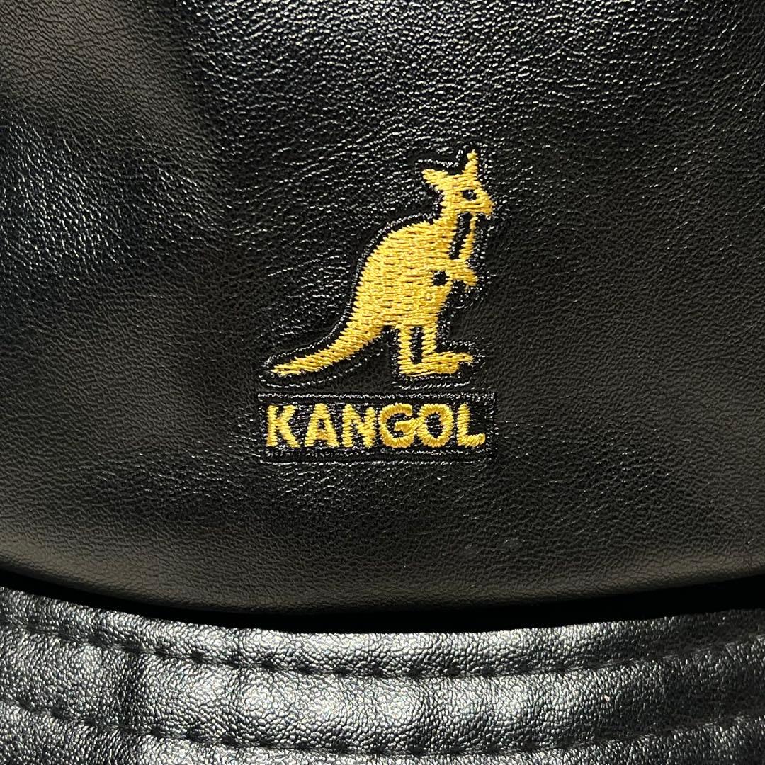 極美品☆KANGOL ベル型 バケットハット L 黒 金ロゴ 希少 ストリート