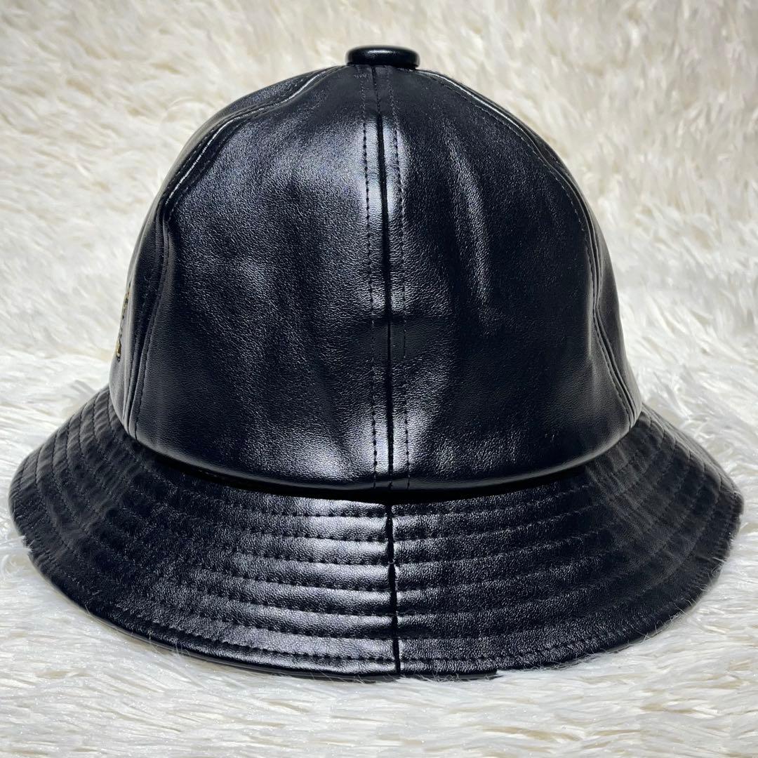 極美品☆KANGOL ベル型 バケットハット L 黒 金ロゴ 希少 ストリート