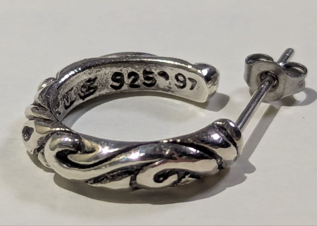 CHROME HEARTS 　クロムハーツ　フープピアス　片耳　シルバー925