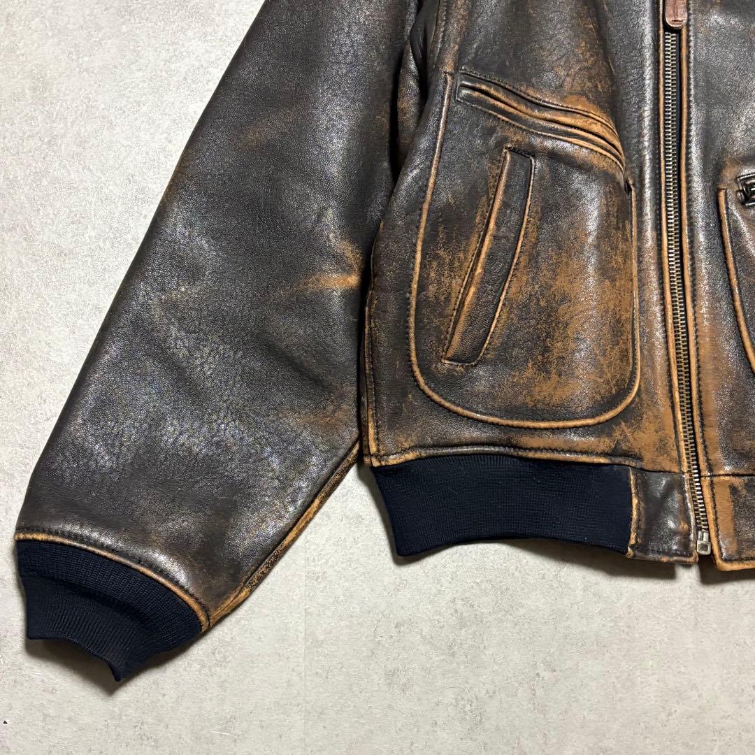 【入手困難G-2】AVIREX フライトジャケット A-2 本革　レア　L 茶