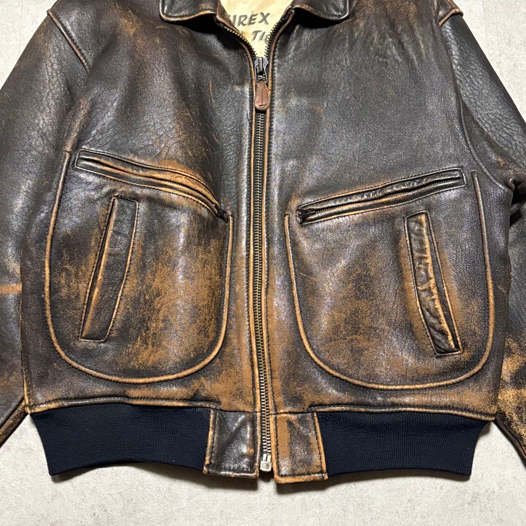 【入手困難G-2】AVIREX フライトジャケット A-2 本革　レア　L 茶