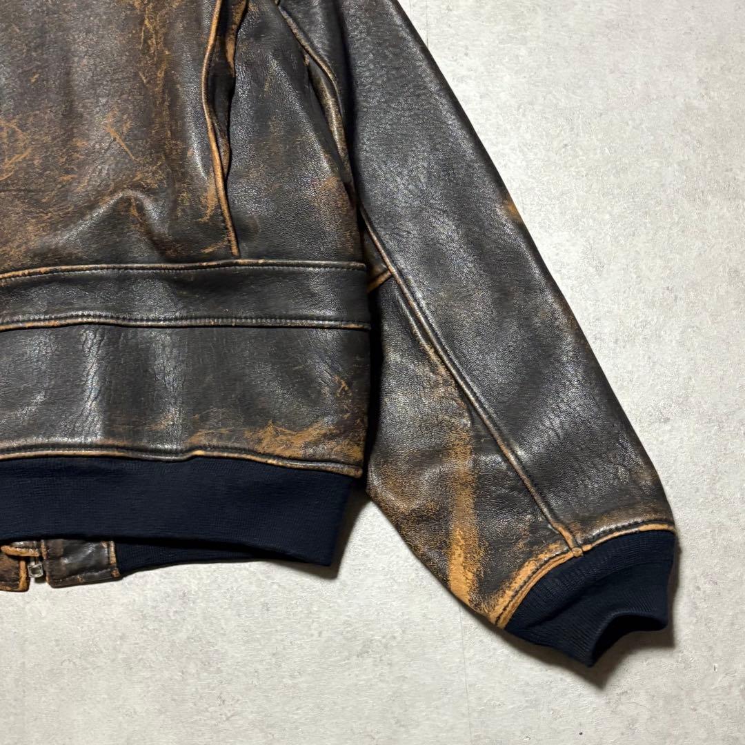 【入手困難G-2】AVIREX フライトジャケット A-2 本革　レア　L 茶