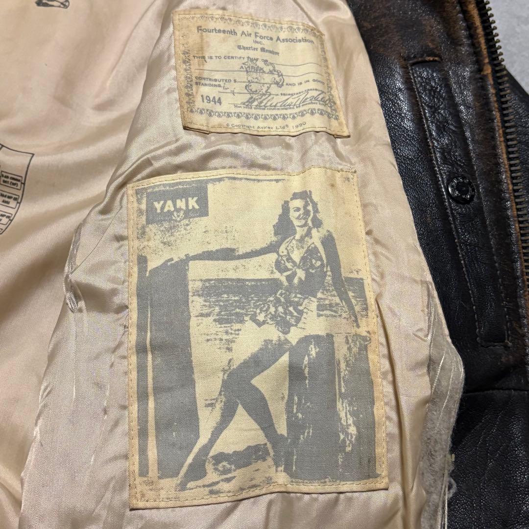 【入手困難G-2】AVIREX フライトジャケット A-2 本革　レア　L 茶