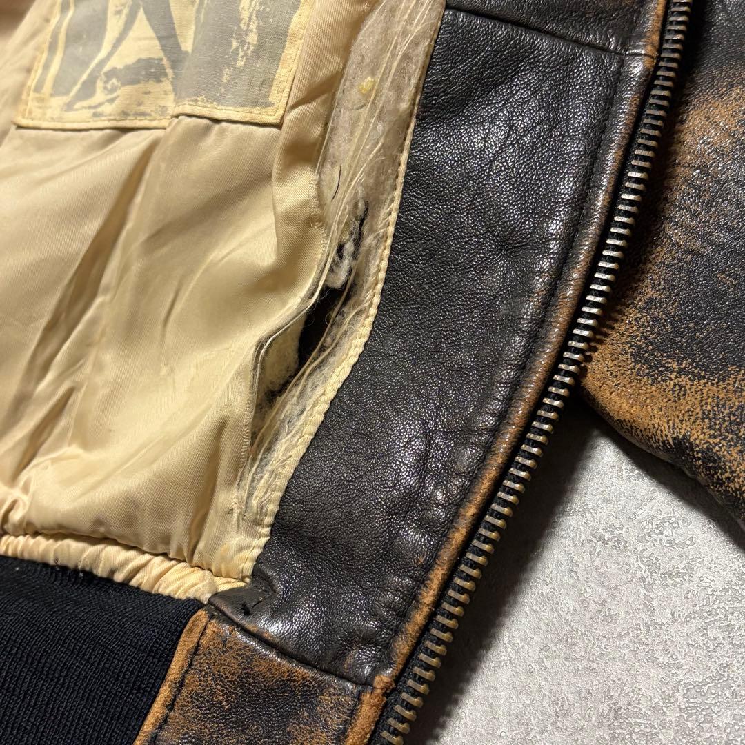 【入手困難G-2】AVIREX フライトジャケット A-2 本革　レア　L 茶