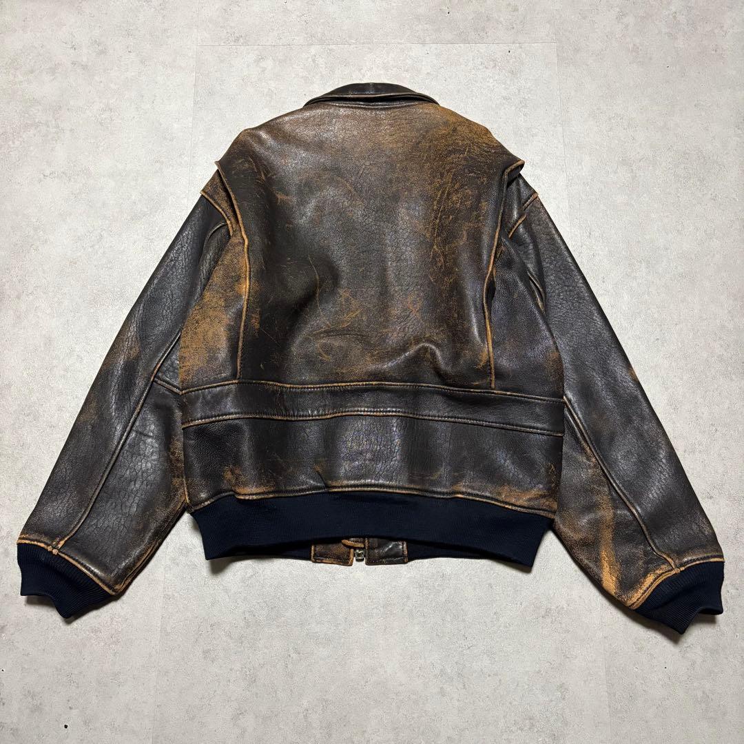 【入手困難G-2】AVIREX フライトジャケット A-2 本革　レア　L 茶