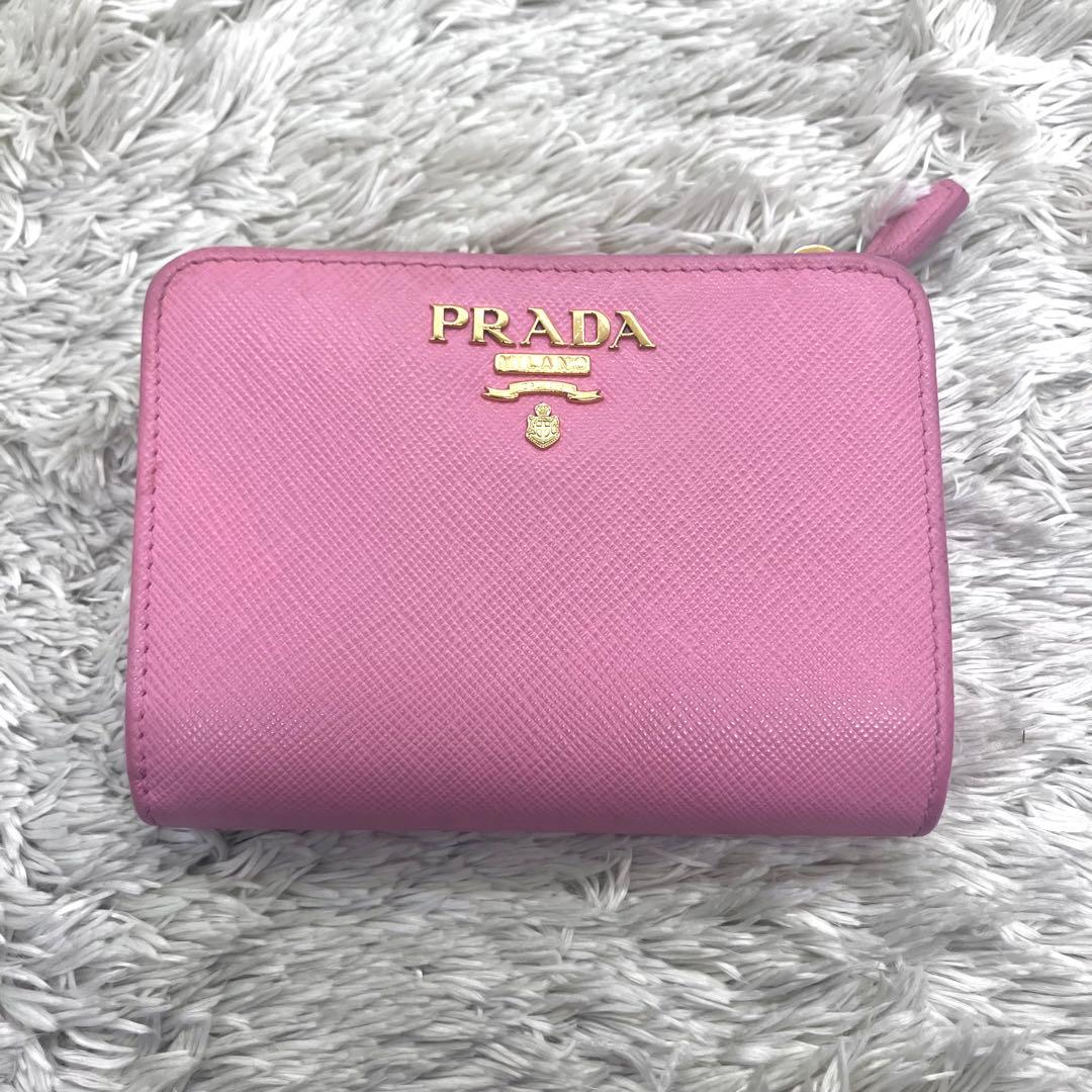 箱付き美品✨PRADA サフィアーノ メタルロゴ マルチカラー 二つ折り財布